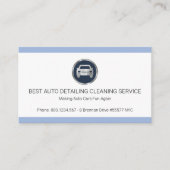 Eenvoudige minimale blauwe rand automatisch detail visitekaartje (Voorkant)