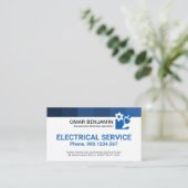 Eenvoudige minimale blauwe strepes-elektrische ser visitekaartje (Staand voorkant)