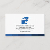 Eenvoudige minimale blauwe strepes-elektrische ser visitekaartje (Achterkant)