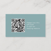 Eenvoudige minimale blauwgroen QR Code online RSVP Informatiekaartje (Achterkant)