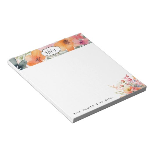 Eenvoudige minimale bloemen elke dag notitieblok (Schuin)