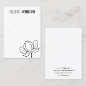 Eenvoudige minimale bloemensieraden oorbel display visitekaartje (Voorkant / Achterkant)