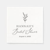 Eenvoudige Minimale Botanische Bruidsbruiloft Servet (Voorkant)