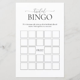 Eenvoudige minimale bridal Bingo Vrijgezellenfeest