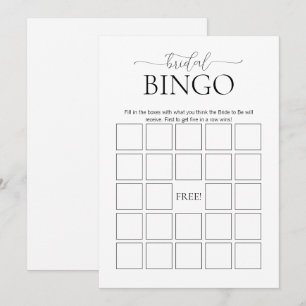 Eenvoudige minimale bridal Bingo Vrijgezellenfeest Kaart