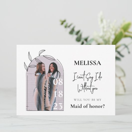 Eenvoudige minimale bridesmaïde Kaart (Staand voorkant)