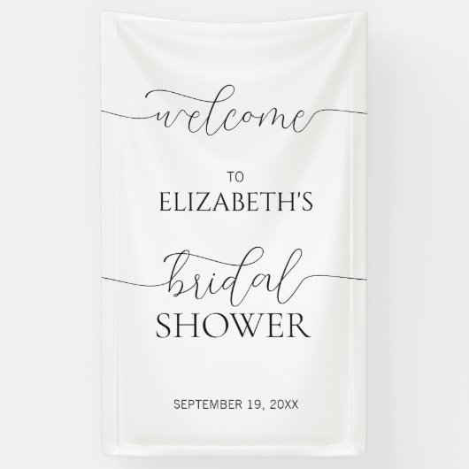 Eenvoudige minimale bruidsdouche-welkomscriptie spandoek (Verticaal)