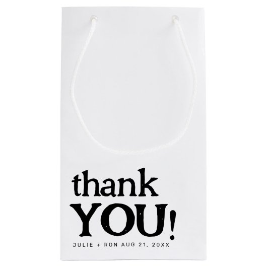 Eenvoudige minimale bruiloft bedankt klein cadeauzakje (Achterkant)