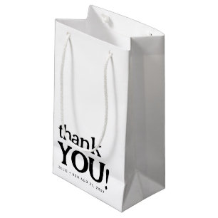 Eenvoudige minimale bruiloft bedankt klein cadeauzakje