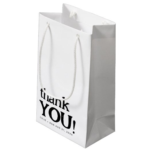 Eenvoudige minimale bruiloft bedankt klein cadeauzakje (Achterkant Gekanteld)