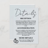 Eenvoudige minimale bruiloft details behuizing Kaa Informatiekaartje (Voorkant / Achterkant)