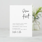 Eenvoudige, minimale bruiloft kaart (Staand voorkant)