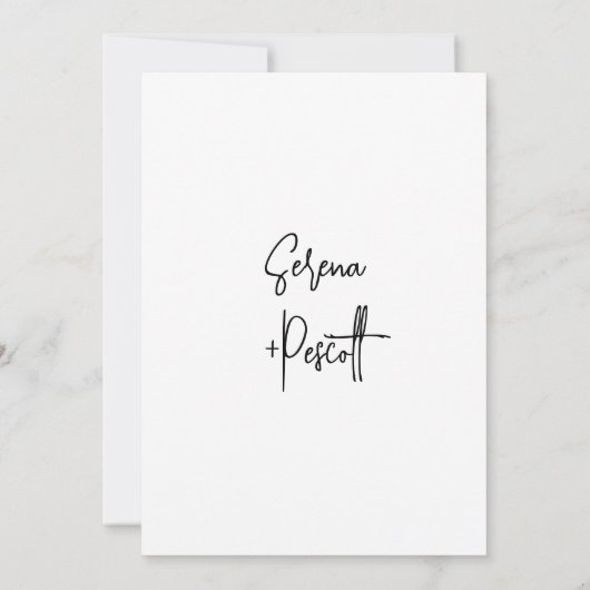 Eenvoudige, minimale bruiloft kaart (Achterkant)