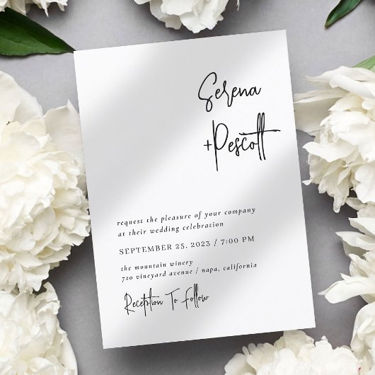 Eenvoudige, minimale bruiloft kaart