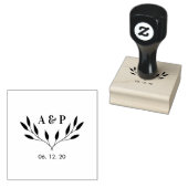 Eenvoudige minimale bruiloft-Logo / Monogram-stemp Rubberstempel (Gestempeld)