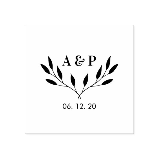 Eenvoudige minimale bruiloft-Logo / Monogram-stemp Rubberstempel (Afrduk)