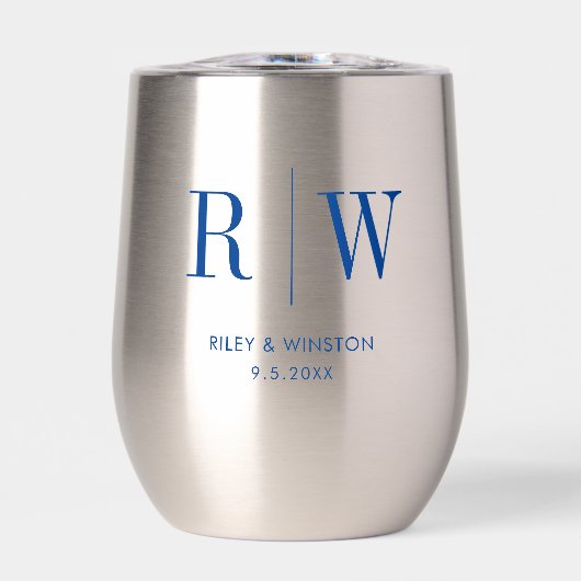 Eenvoudige Minimale Bruiloft Monogram Datum Custom (Voorkant)