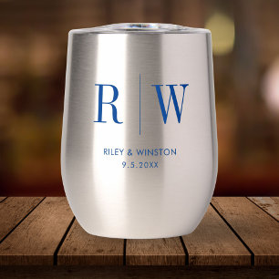 Eenvoudige Minimale Bruiloft Monogram Datum Custom