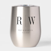 Eenvoudige Minimale Bruiloft Monogram Datum Custom (Voorkant)