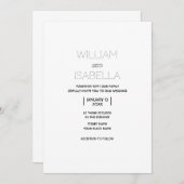 Eenvoudige minimale bruiloft uitnodiging Kaart (Voorkant / Achterkant)