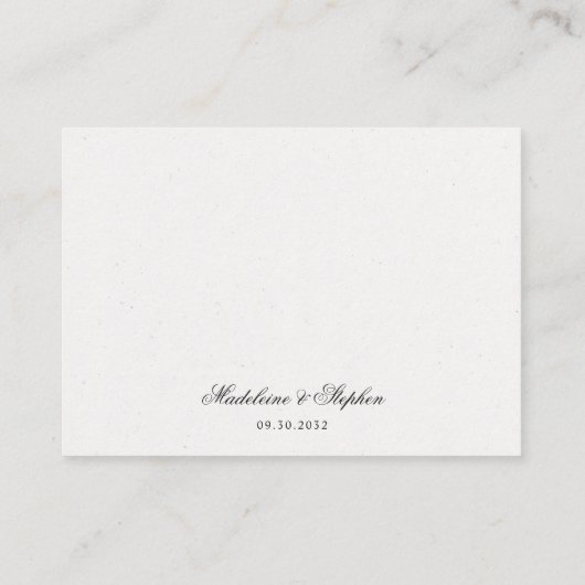 Eenvoudige minimale bruiloft website online RSVP Q Informatiekaartje (Achterkant)