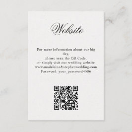 Eenvoudige minimale bruiloft website online RSVP Q Informatiekaartje