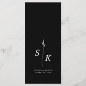 Eenvoudige minimale chique elegantie blad monogram menu (Achterkant)