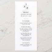 Eenvoudige minimale chique elegantie blad monogram menu (Voorkant)