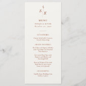 Eenvoudige minimale chique elegantie blad monogram menu (Voorkant)