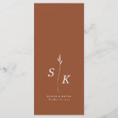 Eenvoudige minimale chique elegantie blad monogram menu (Achterkant)
