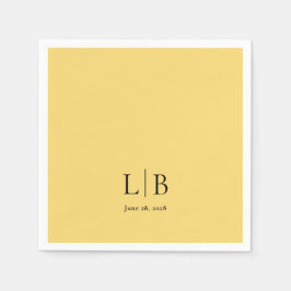 Eenvoudige minimale citroendruppel gele bruiloft servet