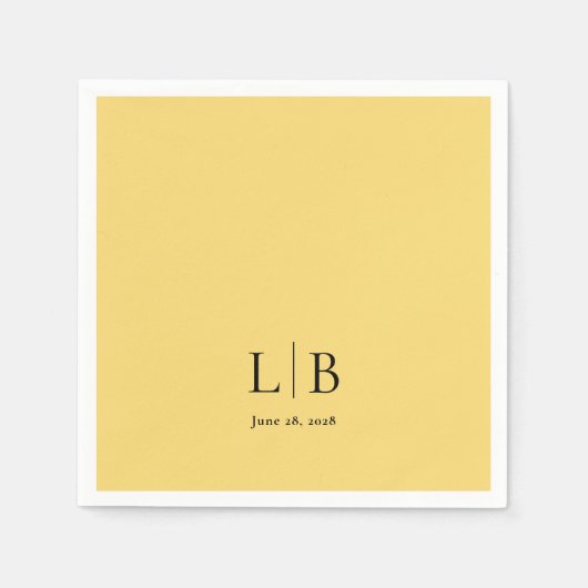 Eenvoudige minimale citroendruppel gele bruiloft servet (Voorkant)