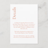 Eenvoudige minimale Citrus Grove bruiloft details Informatiekaartje (Voorkant)