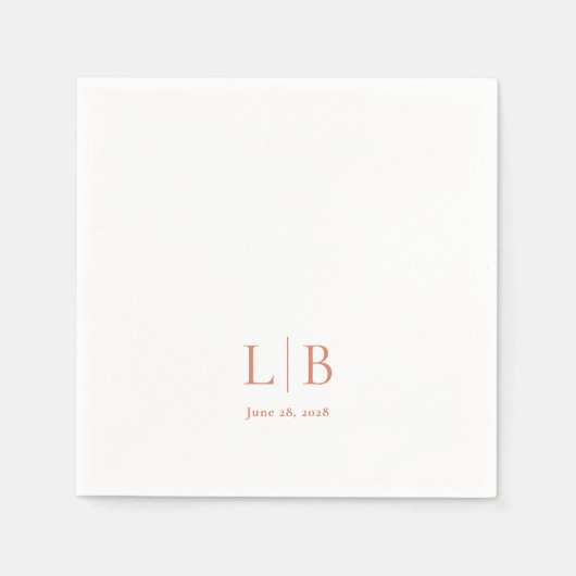 Eenvoudige minimale Citrus Grove Monogrammed bruil Servet (Voorkant)