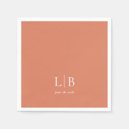 Eenvoudige minimale Citrus Oranje bruiloft Servet