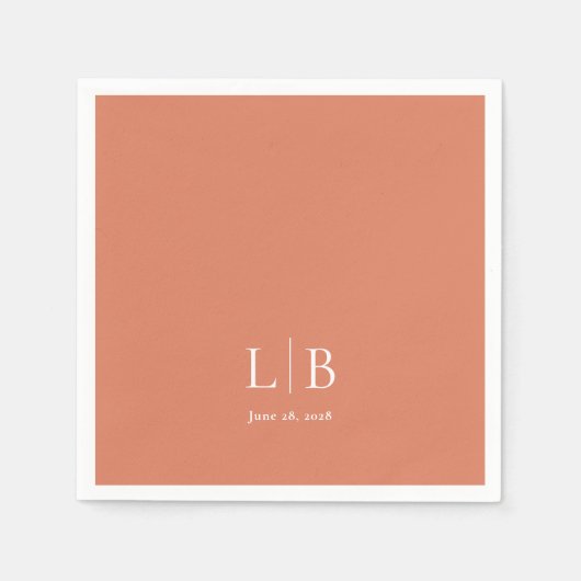 Eenvoudige minimale Citrus Oranje bruiloft Servet (Voorkant)