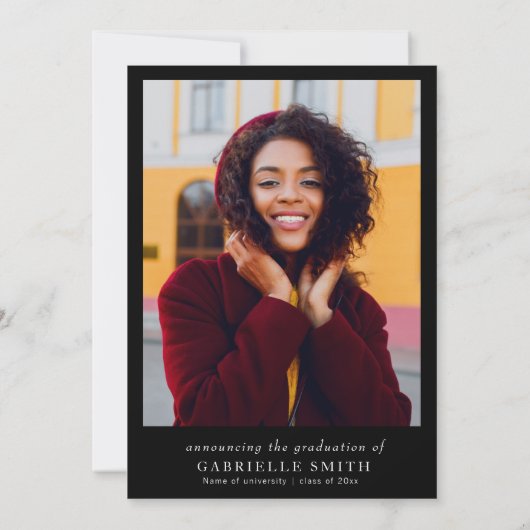 Eenvoudige minimale college afstuderen partij kaart (Achterkant)