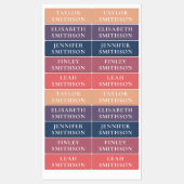 Eenvoudige minimale Coral Navy Blue Custom Name Sc Labels (Vel)