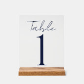 Eenvoudige minimale donkerblauwe tekst bruiloft acryl bord (Voorkant)