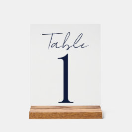 Eenvoudige minimale donkerblauwe tekst bruiloft acryl bord