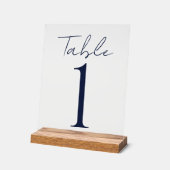 Eenvoudige minimale donkerblauwe tekst bruiloft acryl bord (Hoek)