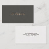 Eenvoudige, minimale donkerbruin visitekaartje (Voorkant / Achterkant)