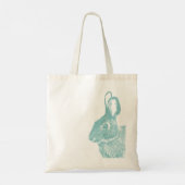 Eenvoudige Minimale Dubbelzijdige Groene en Blauwe Tote Bag (Achterkant)