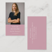 Eenvoudige minimale Dusky Pink Professional-foto Visitekaartje (Voorkant / Achterkant)