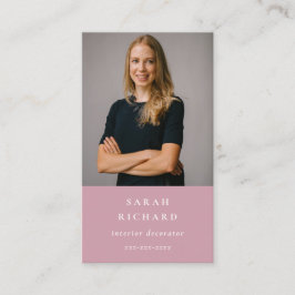 Eenvoudige minimale Dusky Pink Professional-foto Visitekaartje