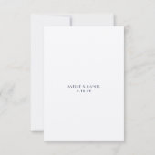 Eenvoudige, minimale Ecru Navy Wedding RSVP-Kaarte RSVP Kaartje (Achterkant)