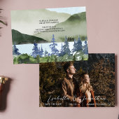 Eenvoudige minimale één foto Mountain Forest bruil Save The Date