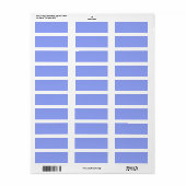 Eenvoudige Minimale Effen Kleur Aangepaste Blauwe Etiket (Full Sheet)