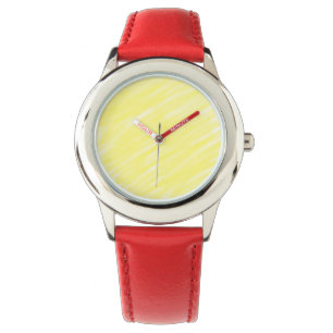 eenvoudige minimale effen kleur aangepaste gele pa horloge