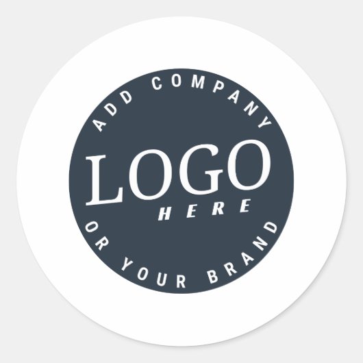 Eenvoudige minimale Elegant Custom Business Logo Ronde Sticker (Voorkant)